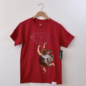 Diamond T shirt Unisex Crewneck Shirt Red Size Small New